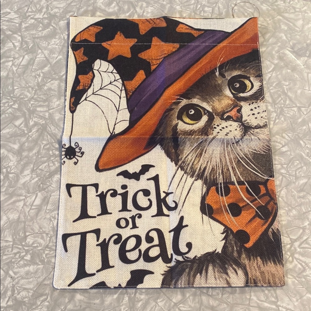 Halloween Cat Trick or Treat Flag